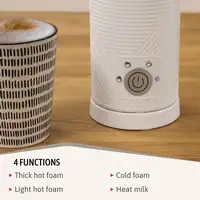 Espumador Leche Eléctrico Calentador Espuma Fría/Caliente MF1172BLK, Blanco Briebe