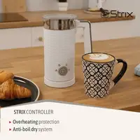 Espumador Leche Eléctrico Calentador Espuma Fría/Caliente MF1172BLK, Blanco Briebe