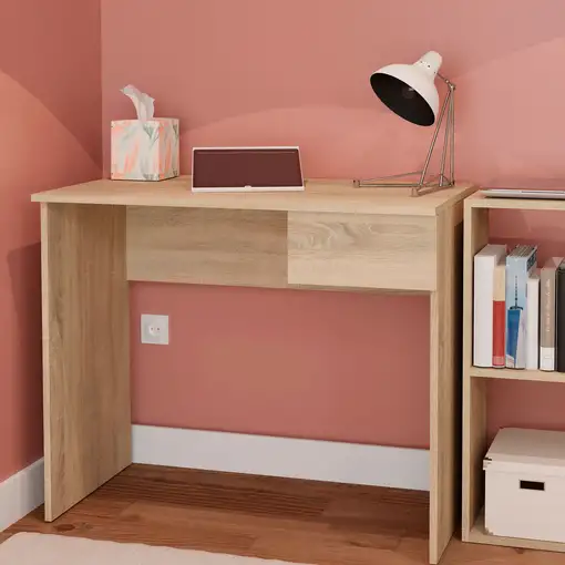 Escritorio, Mesa de Ordenador 75x90x50cm, 1 Cajón, Oficina, Madera, Nova Briebe