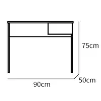 Escritorio, Mesa de Ordenador 75x90x50cm, 1 Cajón, Oficina, Madera, Nova Briebe