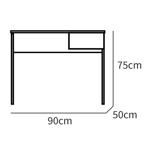 Escritorio, Mesa de Ordenador 75x90x50cm, 1 Cajón, Oficina, Madera, Nova Briebe