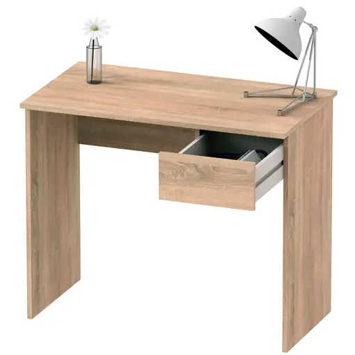 Escritorio, Mesa de Ordenador 75x90x50cm, 1 Cajón, Oficina, Madera, Nova Briebe