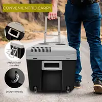 Nevera Portátil Eléctrica de Viaje, Coche, Camping, 40 L, 12V-220V,CF115BLK Briebe