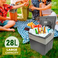 Nevera Portátil Eléctrica de Viaje, Coche, Camping, 28 L, 12V y 220V,CF1153 Briebe