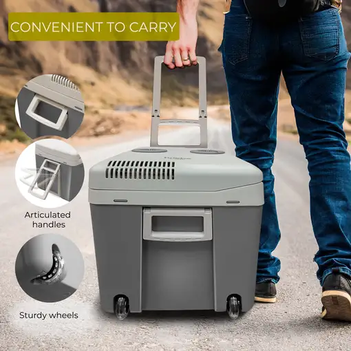 Nevera Portátil Eléctrica de Viaje, Coche, Camping, 40 L, 12V-220V, CF1155 Briebe