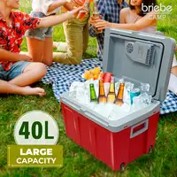 Nevera Portátil Eléctrica de Viaje, Coche, Camping, 40 L, 12V-220V,CF115RED Briebe