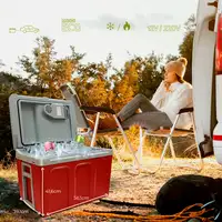 Nevera Portátil Eléctrica de Viaje, Coche, Camping, 40 L, 12V-220V,CF115RED Briebe