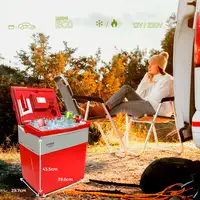 Nevera Portátil Eléctrica de Viaje, Coche, Camping, 28 L,12V-220V,CF1153RED Briebe