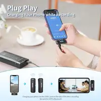 Micrófono Inalámbrico 2.4GHz, 2 Transmisores, Rango 100m, USB-C