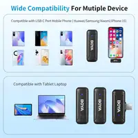 Micrófono Inalámbrico 2.4GHz, 2 Transmisores, Rango 100m, USB-C