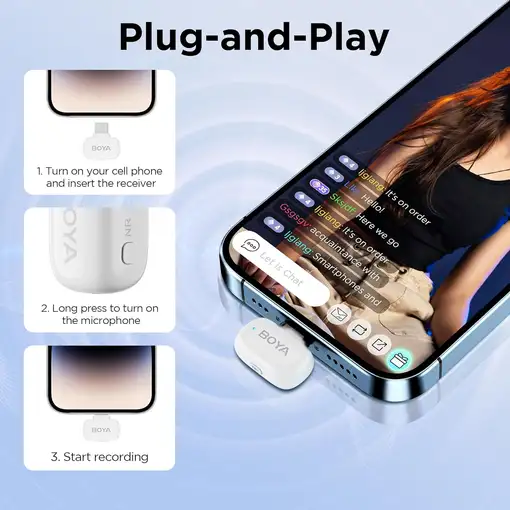 Micrófono Inalámbrico 2 Canales USB-C/Lightning