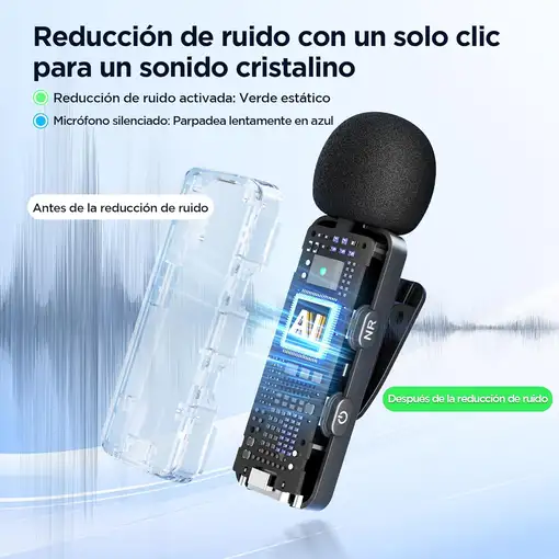 Micrófono Inalámbrico para iPhone Lightning Rango 100m
