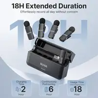 Micrófonos Inalámbricos 4 Canales USB-C Cancelación Ruido