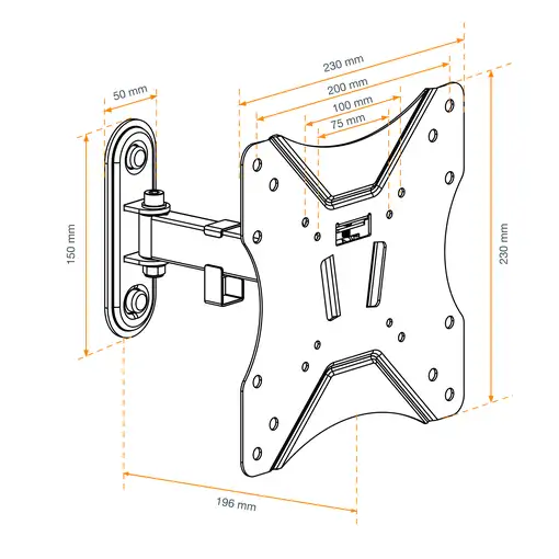 Soporte TV Articulado Inclin Orient Giratorio  28-42\VESA 200x200 Kaorka 474410
