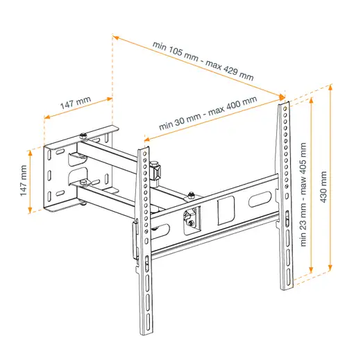 Soporte TV Articulado Inclin Orient Giratorio  42-55\ VESA 400x400 Kaorka 474411