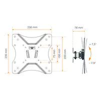 Soporte TV pared inclinable orientable 24\ a 42\ VESA 200x200 Kaorka 474405 Negro
