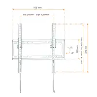 Soporte TV pared fijo y reclinable  42 \ a 55\ VESA 400x400 Kaorka 474404 Negro