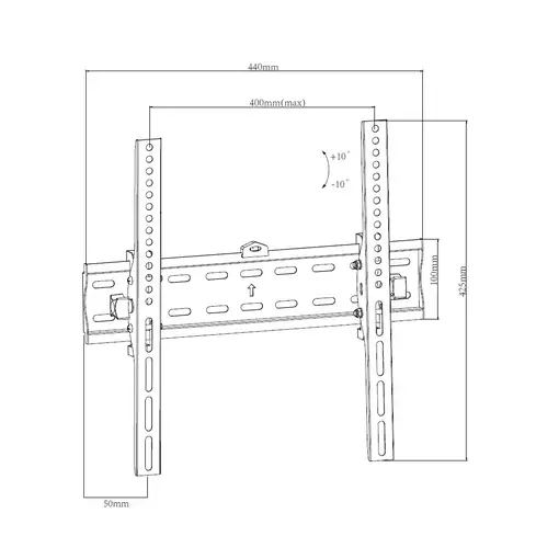 Soporte TV pared inclinable 26''-55'' VESA máx 400x400 peso máx 30kg