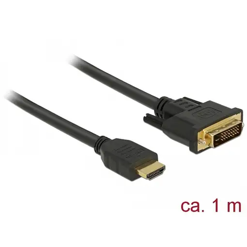 DeLOCK 85652 adaptador de cable de vídeo 1 m HDMI tipo A (Estándar) DVI Negro