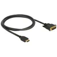 DeLOCK 85652 adaptador de cable de vídeo 1 m HDMI tipo A (Estándar) DVI Negro
