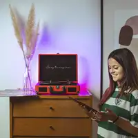 Tocadiscos Bluetooth VC400 PRIXTON Reproductor y Convertidor de Vinilos - Rojo