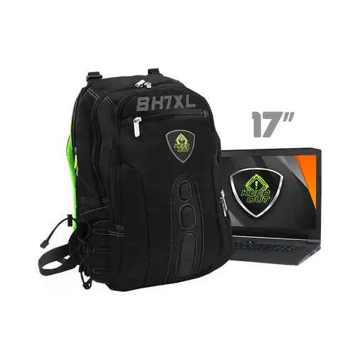 KeepOut BK7GXL mochila Negro, Verde Imitación piel, Nylon