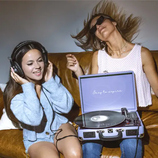 Tocadiscos Bluetooth VC400 PRIXTON Reproductor y Convertidor de Vinilos - Lila