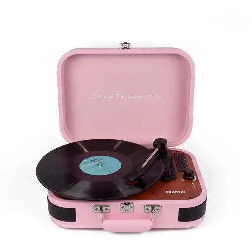 Tocadiscos Bluetooth VC600 PRIXTON Reproductor y Convertidor de Vinilos - Rosa