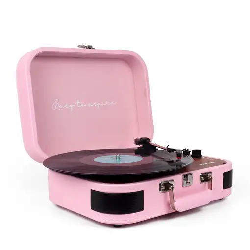 Tocadiscos Bluetooth VC600 PRIXTON Reproductor y Convertidor de Vinilos - Rosa