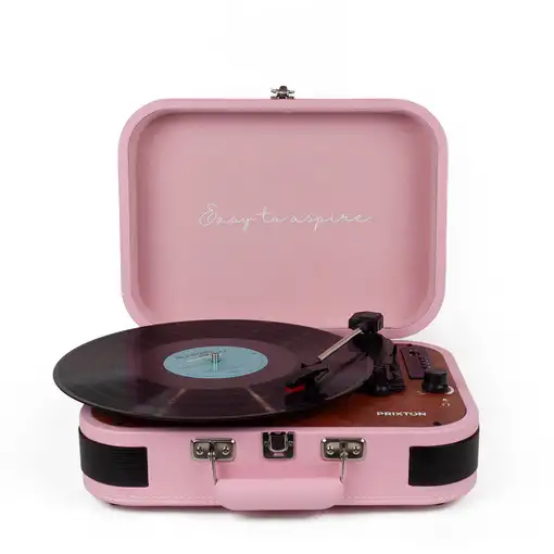 Tocadiscos Bluetooth VC600 PRIXTON Reproductor y Convertidor de Vinilos - Rosa