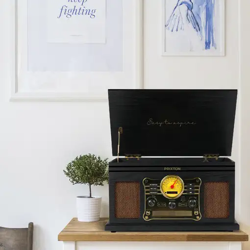 Tocadiscos Bluetooth Century PRIXTON Reproductor Convertidor CD Casetes