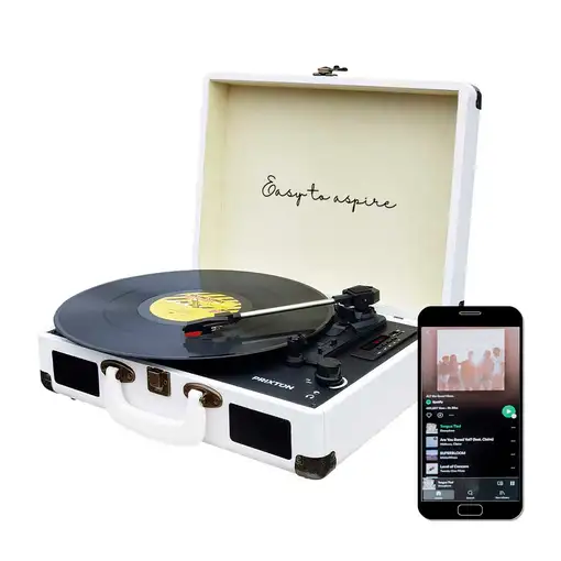 Tocadiscos Bluetooth VC400 PRIXTON Reproductor y Convertidor de Vinilos - Blanco