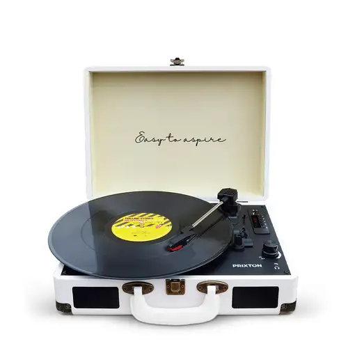 Tocadiscos Bluetooth VC400 PRIXTON Reproductor y Convertidor de Vinilos - Blanco