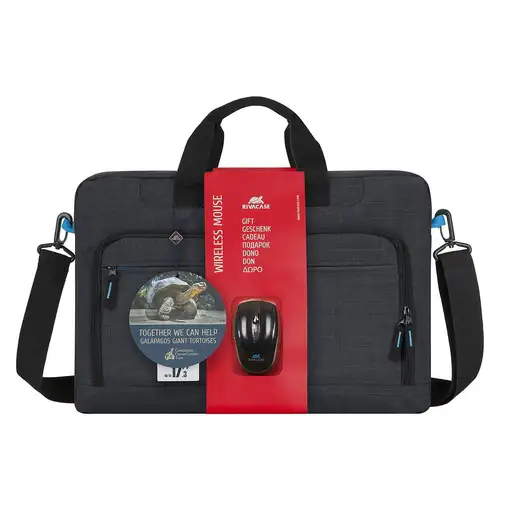 Rivacase Regent 8058 43,9 cm (17.3") Bandolera Negro, Cian