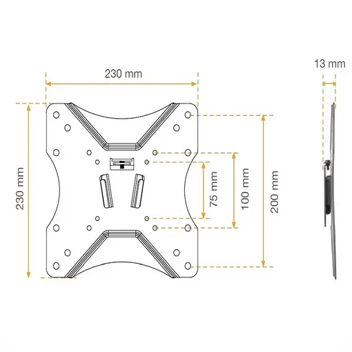 Soporte TV pared fijo 28 a 42\ VESA 200x200 Kaorka 474400 Negro