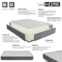 Colchón SERENIA , 90x190cm (17cm), Transpirable, Adaptable, Atérmico