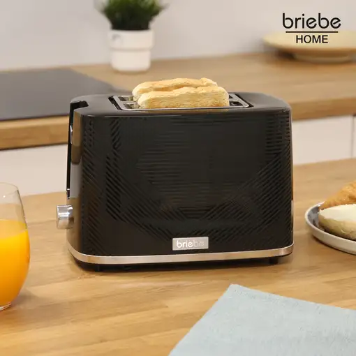 Tostadora Pan Ranura Ancha,Tostador 2 Rebanadas 7 Niveles Tostado,TA1169BLK Briebe
