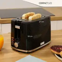 Tostadora Pan Ranura Ancha,Tostador 2 Rebanadas 7 Niveles Tostado,TA1169BLK Briebe