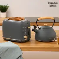 Set Tostadora Pan 2 Rebanadas + Tetera 2,3L Acero Inox,Inducción SKT1177GRY Briebe