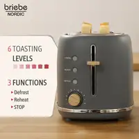 Set Tostadora Pan 2 Rebanadas + Tetera 2,3L Acero Inox,Inducción SKT1177GRY Briebe