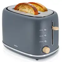 Tostadora Pan Ranura Ancha,Tostador 2 Rebanadas,6 Niveles Tostado,TA1166GRY Briebe