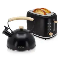 Nordic Set Tostadora Pan Ancha 2 Rebanadas + Tetera 2,3L,  Briebe, SKT1177BLK