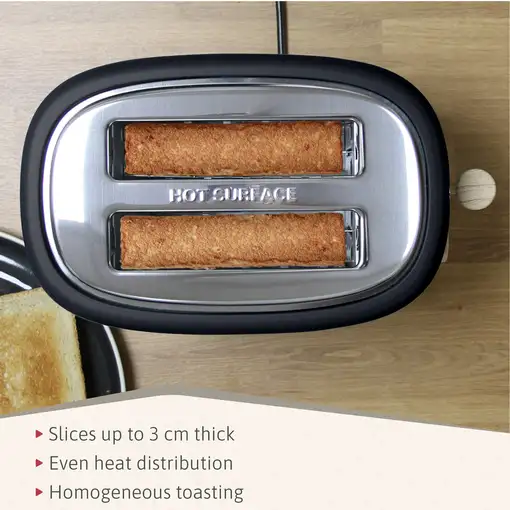 Nordic Set Tostadora Pan Ancha 2 Rebanadas + Tetera 2,3L,  Briebe, SKT1177BLK