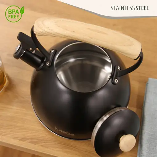 Nordic Set Tostadora Pan Ancha 2 Rebanadas + Tetera 2,3L,  Briebe, SKT1177BLK