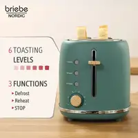Tostadora Pan Ranura Ancha,Tostador 2 Rebanadas,6 Niveles Tostado,TA1166GRE Briebe