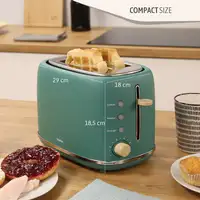 Tostadora Pan Ranura Ancha,Tostador 2 Rebanadas,6 Niveles Tostado,TA1166GRE Briebe