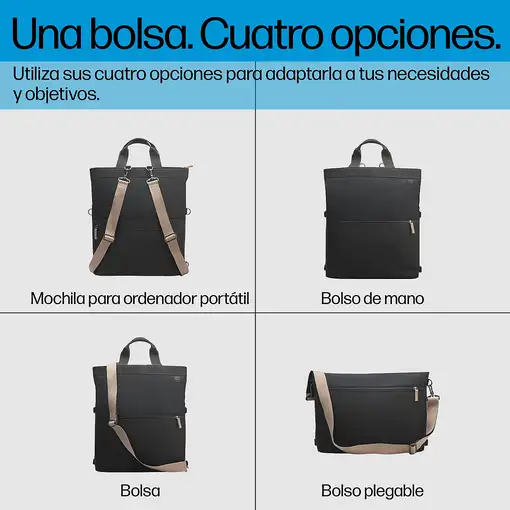 HP Bolso de mano de mochila para ordenador portátil convertible de 14 pulgadas