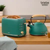 Set Tostadora Pan 2 Rebanadas + Tetera 2,3L Acero Inox,Inducción SKT1177GRE Briebe