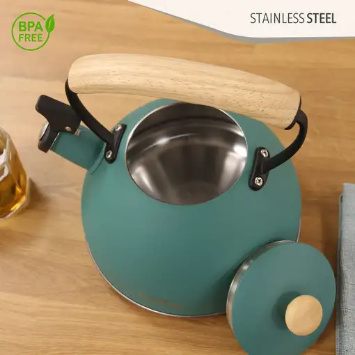 Set Tostadora Pan 2 Rebanadas + Tetera 2,3L Acero Inox,Inducción SKT1177GRE Briebe