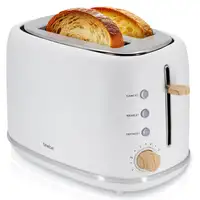 Tostadora Pan Ranura Ancha,Tostador 2 Rebanadas,6 Niveles Tostado,TA1166WHT Briebe